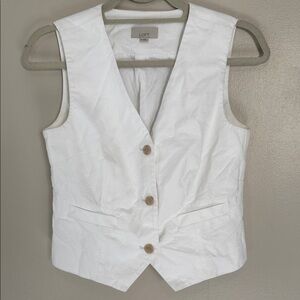 LOFT Crisp White Sleeveless Vest- XS